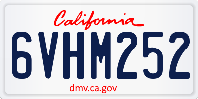 CA license plate 6VHM252
