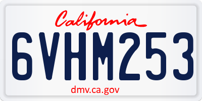 CA license plate 6VHM253