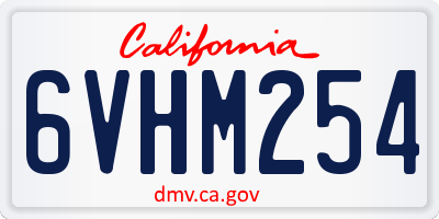 CA license plate 6VHM254