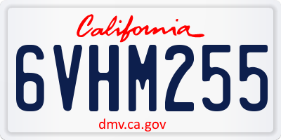 CA license plate 6VHM255