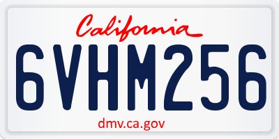 CA license plate 6VHM256