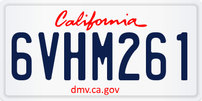 CA license plate 6VHM261