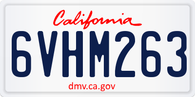 CA license plate 6VHM263
