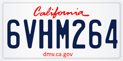 CA license plate 6VHM264