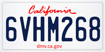 CA license plate 6VHM268