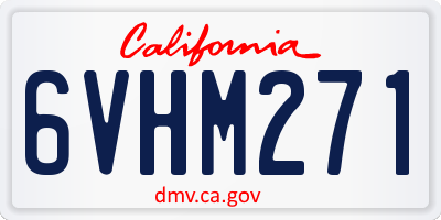 CA license plate 6VHM271