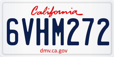 CA license plate 6VHM272