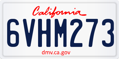 CA license plate 6VHM273