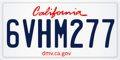 CA license plate 6VHM277