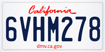 CA license plate 6VHM278