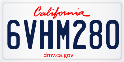 CA license plate 6VHM280