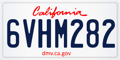 CA license plate 6VHM282