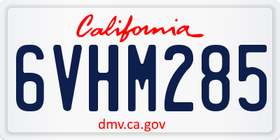 CA license plate 6VHM285