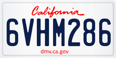 CA license plate 6VHM286