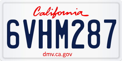 CA license plate 6VHM287