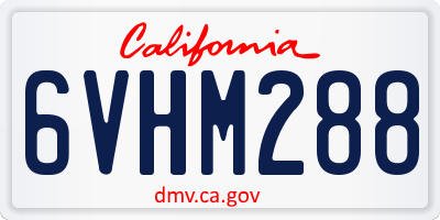 CA license plate 6VHM288