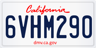 CA license plate 6VHM290
