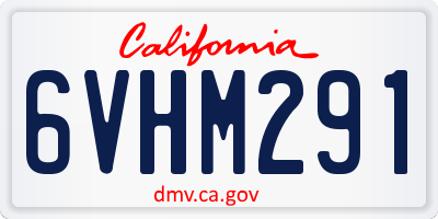 CA license plate 6VHM291