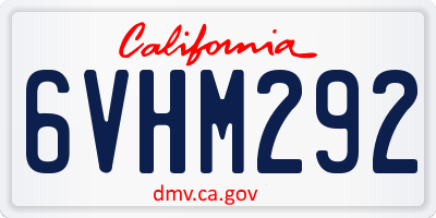 CA license plate 6VHM292