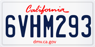 CA license plate 6VHM293