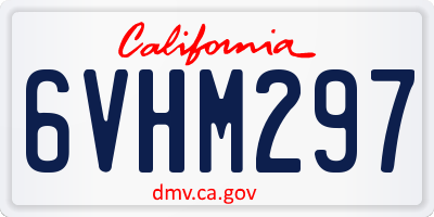 CA license plate 6VHM297