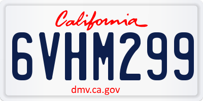 CA license plate 6VHM299