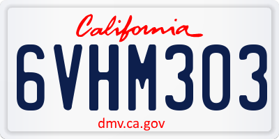 CA license plate 6VHM303