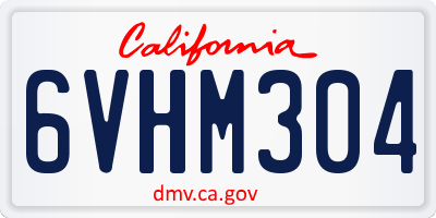 CA license plate 6VHM304