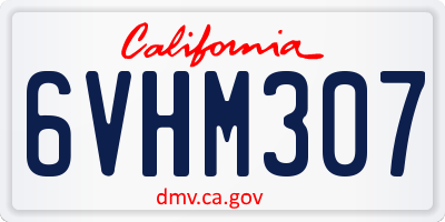 CA license plate 6VHM307