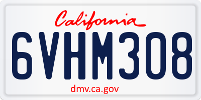 CA license plate 6VHM308