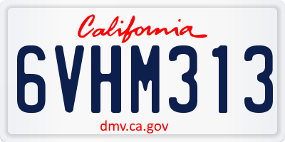 CA license plate 6VHM313
