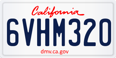 CA license plate 6VHM320