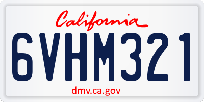 CA license plate 6VHM321
