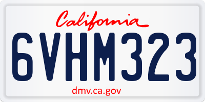 CA license plate 6VHM323