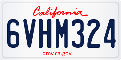 CA license plate 6VHM324