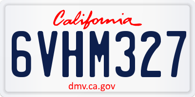CA license plate 6VHM327