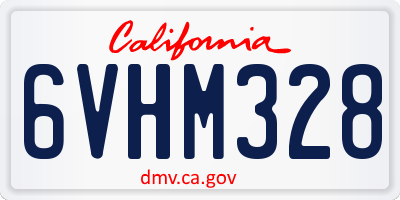 CA license plate 6VHM328