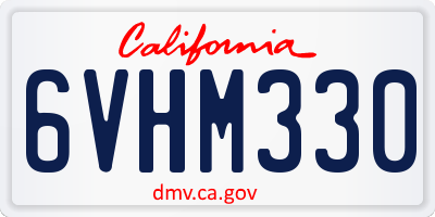 CA license plate 6VHM330