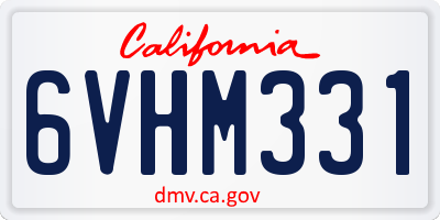 CA license plate 6VHM331