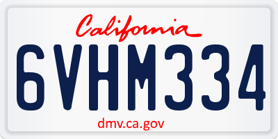 CA license plate 6VHM334