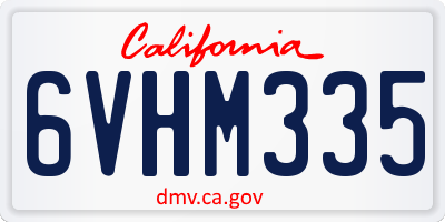 CA license plate 6VHM335