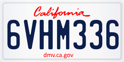 CA license plate 6VHM336