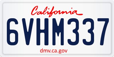 CA license plate 6VHM337