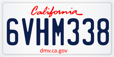 CA license plate 6VHM338
