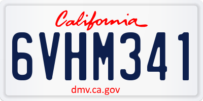 CA license plate 6VHM341