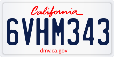 CA license plate 6VHM343