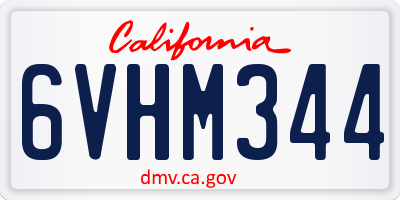 CA license plate 6VHM344