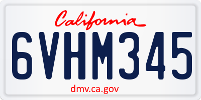 CA license plate 6VHM345