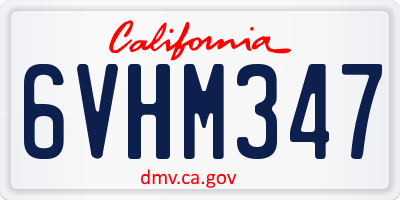 CA license plate 6VHM347