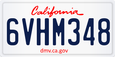 CA license plate 6VHM348